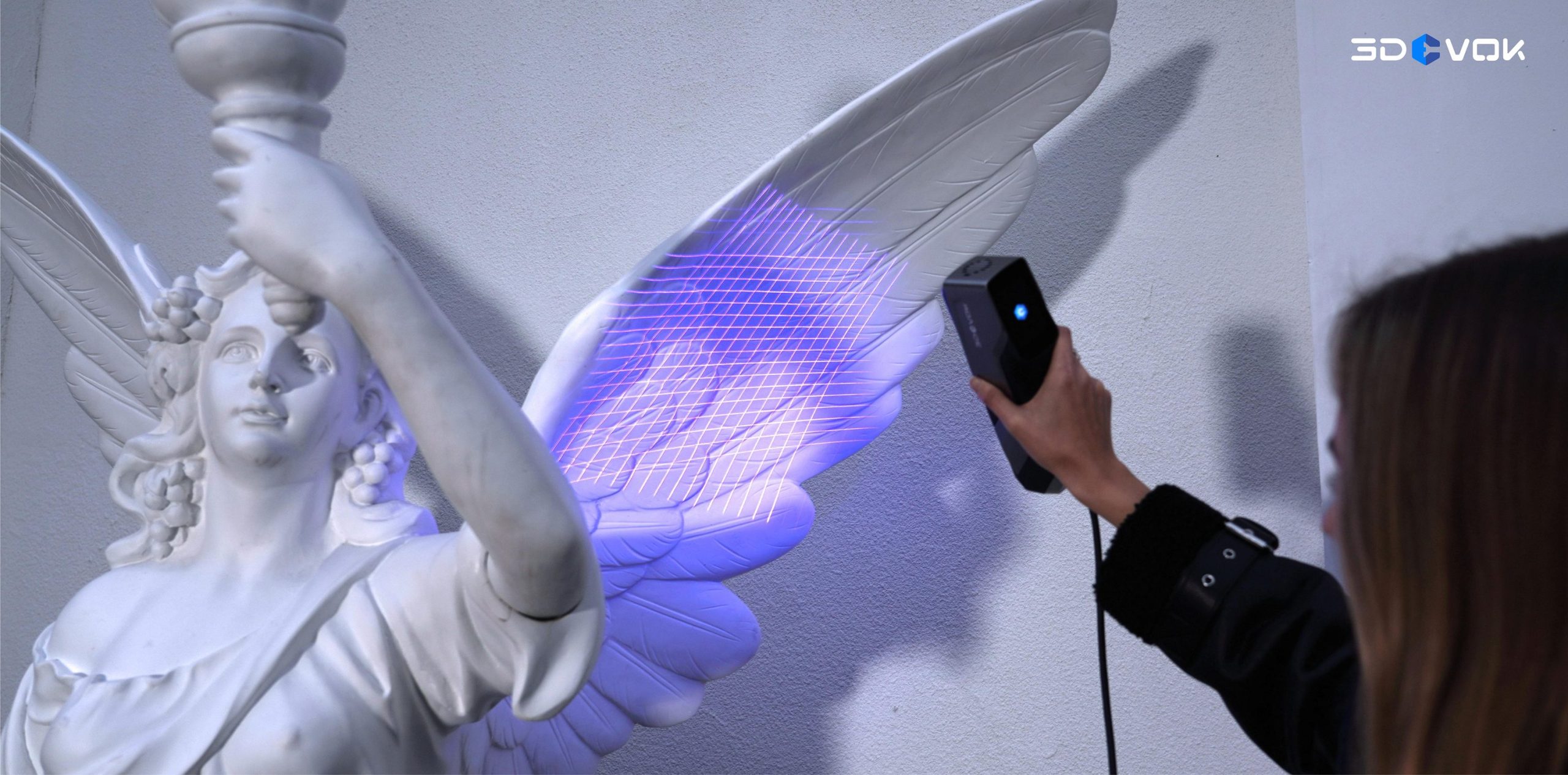 3DeVOK MT 3D scanner scans sculpture