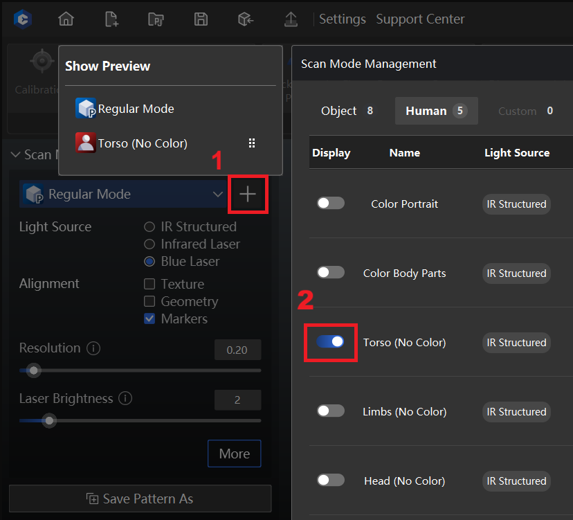 Scan Mode Management